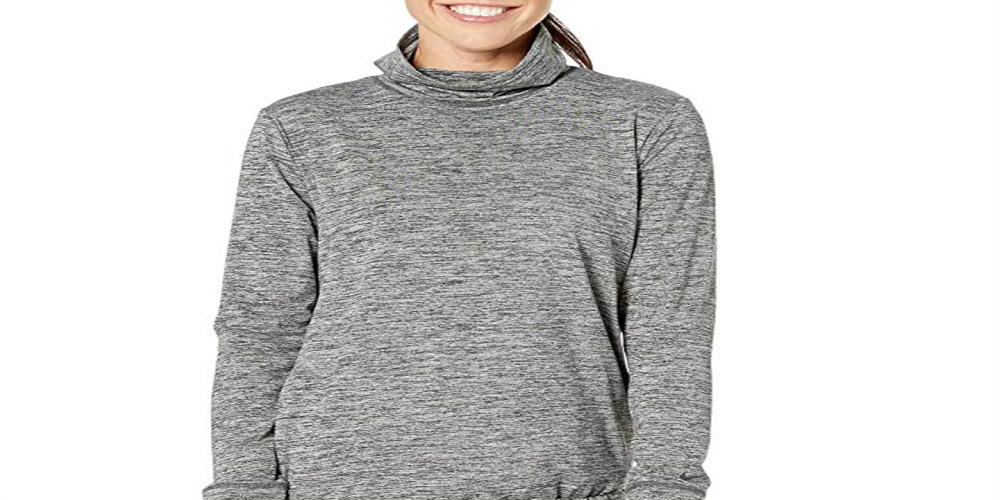 Nike Women's Yoga Funnel Neck Dri Fit Top Grey Size X-Small