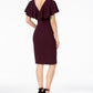 Calvin Klein Women's Short Sleeve Jewel Neck Above the Knee Sheath Evening Dress Purple Size 4