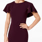 Calvin Klein Women's Short Sleeve Jewel Neck Above the Knee Sheath Evening Dress Purple Size 4