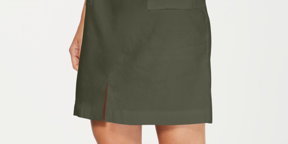 INC International Concepts Women's Tie Above the Knee Pencil Skirt Green Size Large