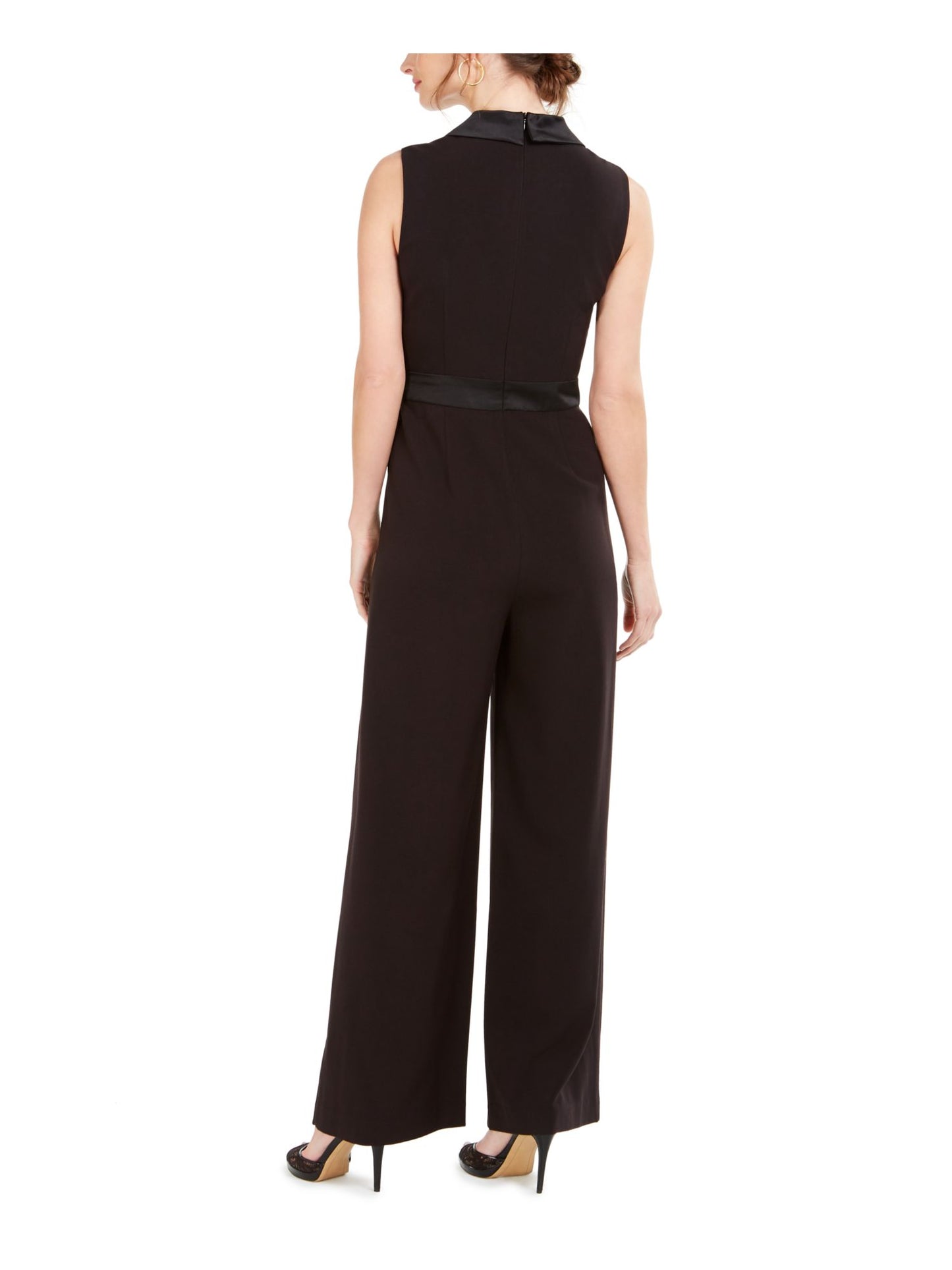 Vince Camuto Women's Sleeveless V Neck Evening Jumpsuit Black Size 2
