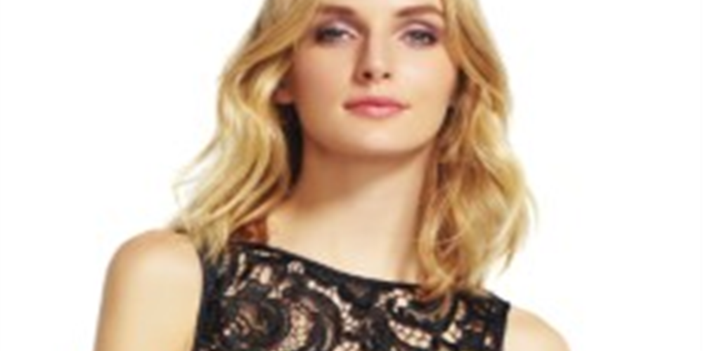 Adrianna Papell Women's Lace Illusion Polyester Lace Sheath Dress Black Size 16