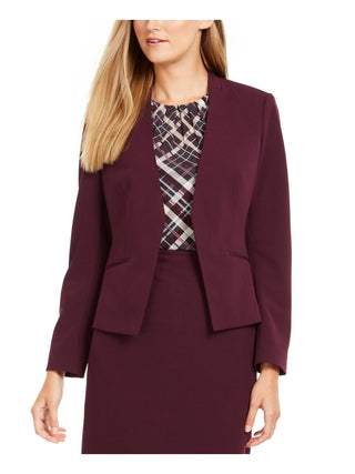 Calvin Klein Women's Collarless Open Front Jacket Purple Size 6