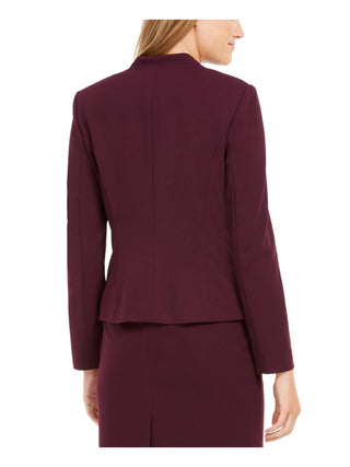 Calvin Klein Women's Collarless Open Front Jacket Purple Size 6