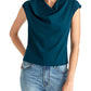 Rachel Roy Women's Slub Cowl Neck Pullover Top Blue Size Large
