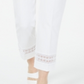 Alfani Women's Cropped Lace Inset Pants White Size 8 Petite