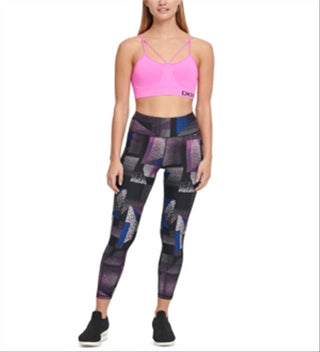 DKNY Women's Sport Seamless Strappy Low Impact Sports Bra Pink Size X-Large