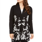 Alfani Women's Arched Garden Cardigan Black Size Petite Medium