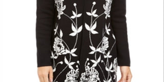 Alfani Women's Arched Garden Cardigan Black Size Petite Medium