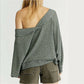 Free People Women's Long Sleeve Sweater Green Size Medium
