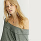 Free People Women's Long Sleeve Sweater Green Size Medium