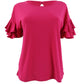 INC International Concepts Women's Ruffled Sleeve Top Pink Size Petite Small