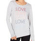 Ideology Women's Love Graphic Long Sleeve Pullover Gray Size XL