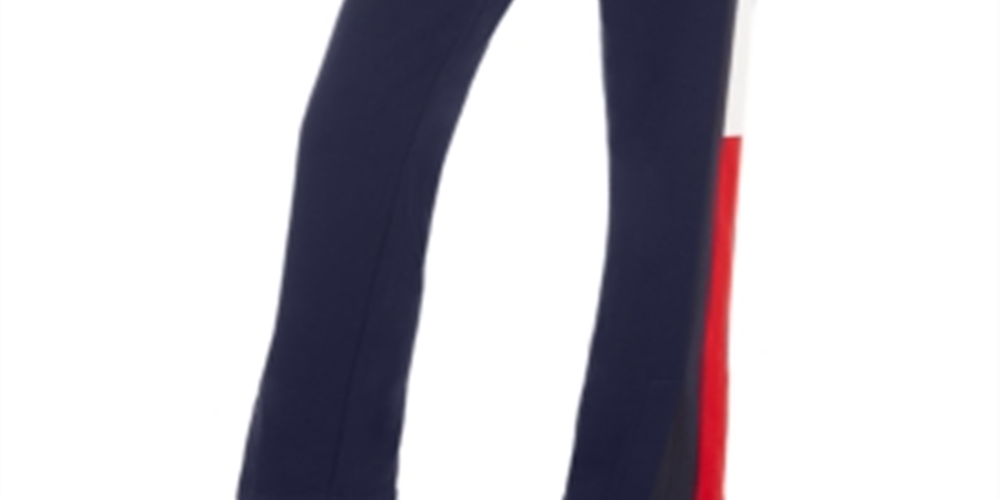 Tommy Hilfiger Women's Sport Vented Colorblocked Track Pants Blue Size X-Large