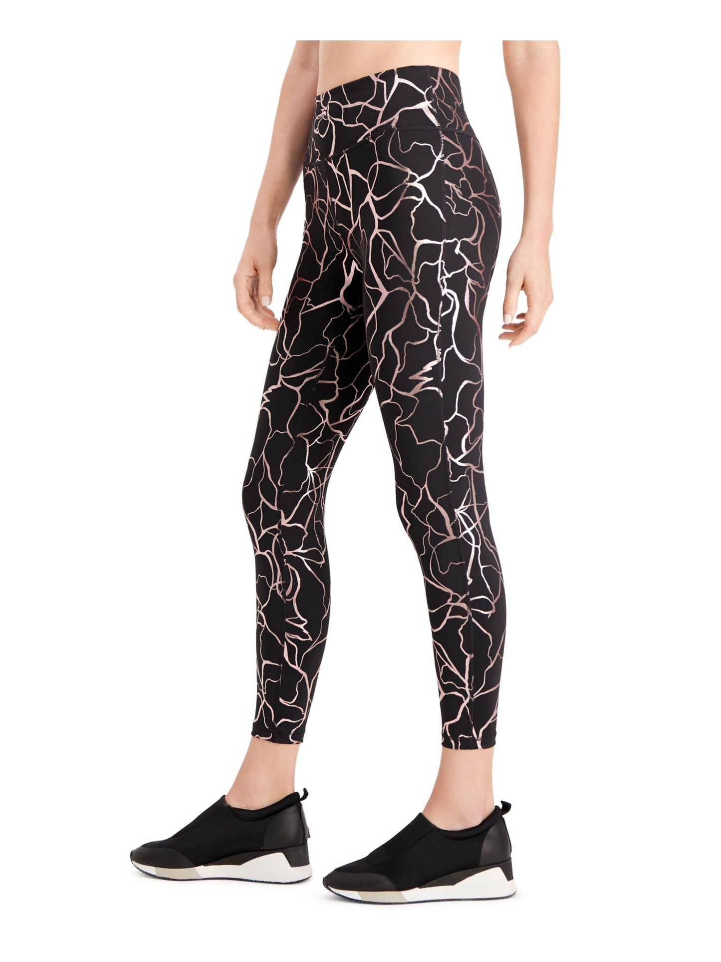 ID Ideology Women's Printed Leggings Black Size Large