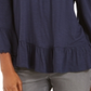 Style & Co Women's Off the Shoulder Bell Sleeve Top Blue Size Small