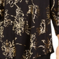 JM Collection Women's Foil Print Scoop Neck Top Black Size Medium