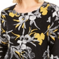 JM Collection Women's Printed Jacquard Top Black Size Large