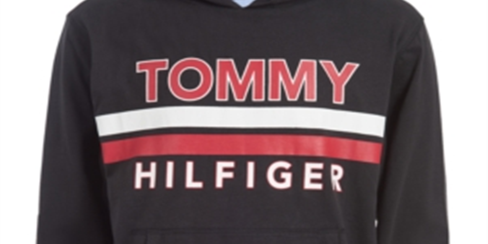 Tommy Hilfiger Little Boy's James Logo Lightweight Hoodie Gray Size 6
