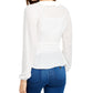 Q & A Women's Wrap Ruffed Blouse White Size Large