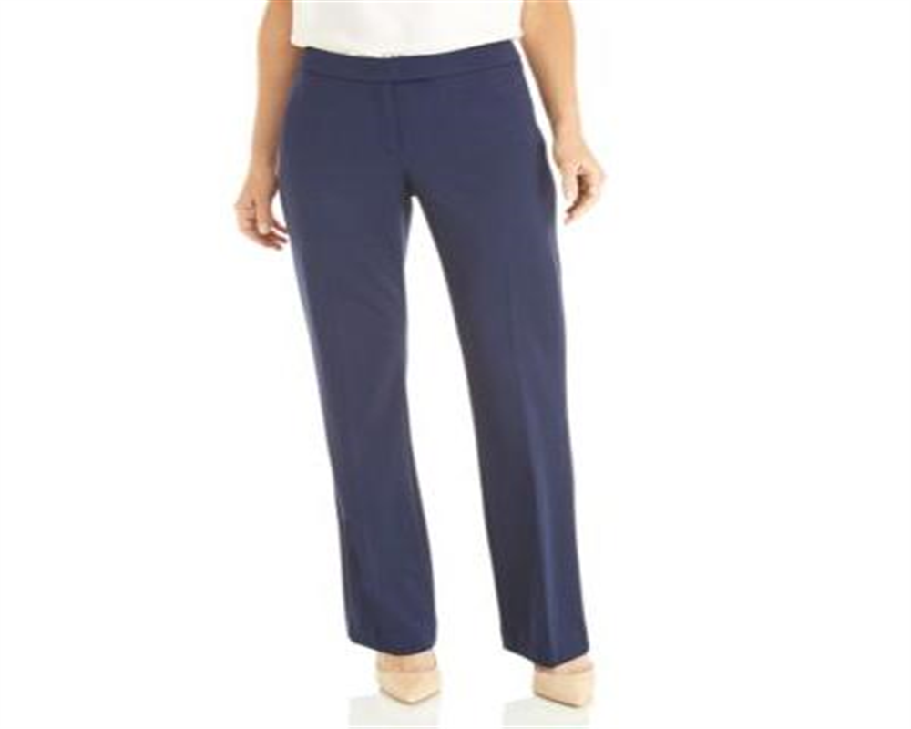Anne Klein Women's Flare Leg Stretch Twill Pants Blue Size 16