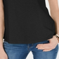 Charter Club Women's Cutout Cotton T-Shirt Black Size Medium
