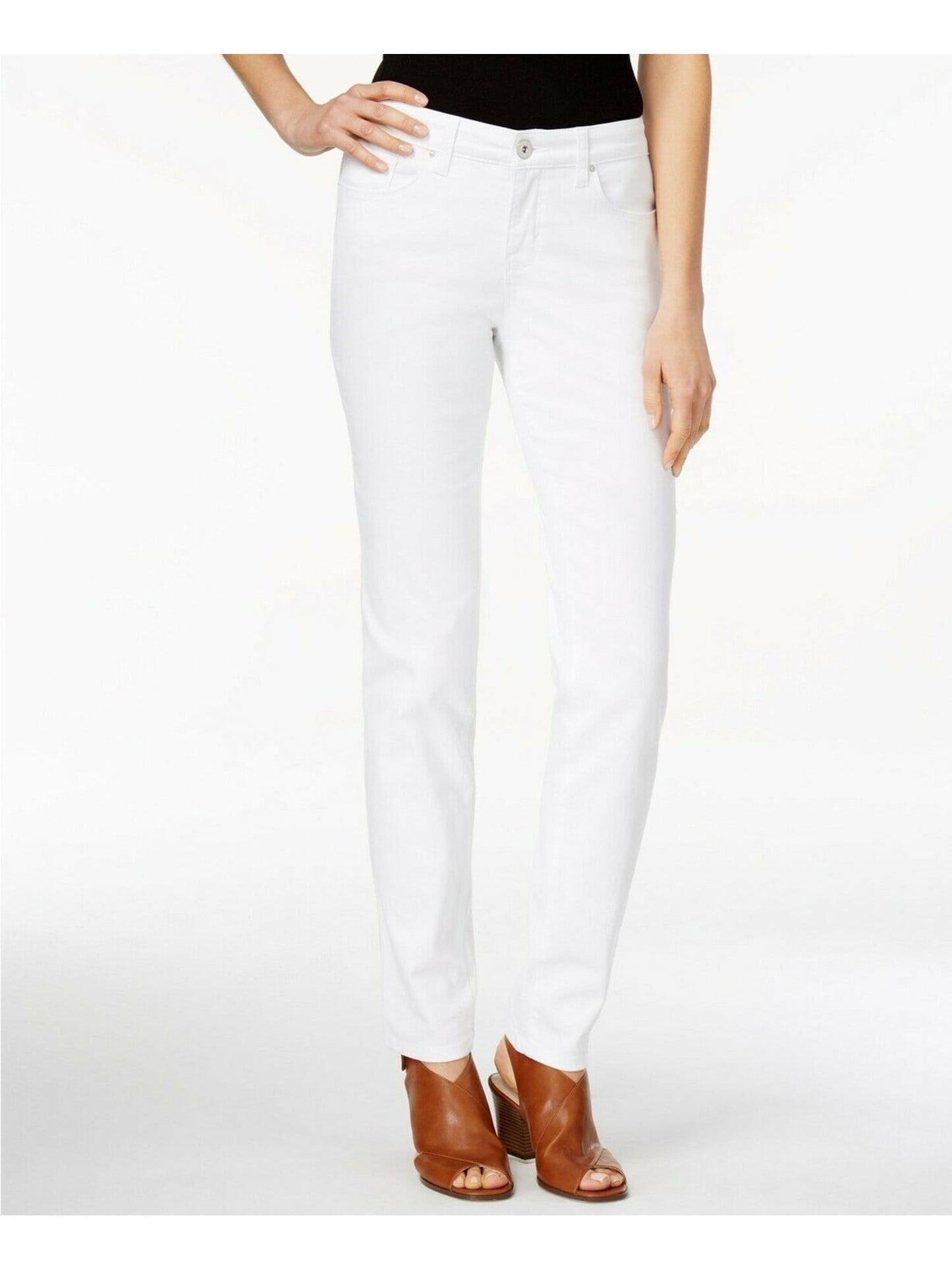 INC International Concepts Men's Slim Fit Straight Leg Low Rise Jeans White Size 4
