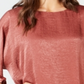 Alfani Women's Washed Satin Dolman Sleeve Bubble Top Pink Size Petite Medium