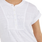Style & Co Women's Crochet Bib Textured Top White Size X-Small