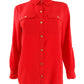 Charter Club Women's Button Front Shirt Red Size Large