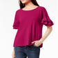 INC International Concepts Women's Ruffled Sleeve Top Hot Pink Size Petite XL