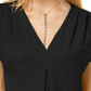 INC International Concepts Women's Cap Sleeve V Neck Top Black Size Large