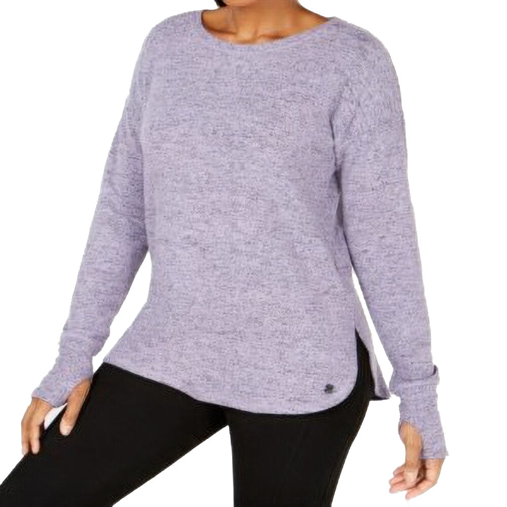 Ideology Women's Heathered Long Sleeve Top Purple Size Small