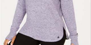 Ideology Women's Heathered Long Sleeve Top Purple Size Small