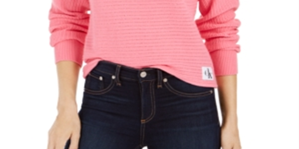 Calvin Klein Women's Cotton Sweater Pink Size X-Large