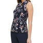 Tommy Hilfiger Women's Button up Floral Print Sleeveless Top Black Size Small