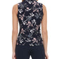 Tommy Hilfiger Women's Button up Floral Print Sleeveless Top Black Size Small