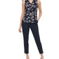 Tommy Hilfiger Women's Button up Floral Print Sleeveless Top Black Size Small
