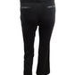 Alfani Women's Faux Leather Trim Wide Leg Trousers Black Size 14X4