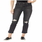 Levi's Women's 724 High Rise Straight Crop Ripped Jeans Black Size 28