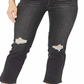 Levi's Women's 724 High Rise Straight Crop Ripped Jeans Black Size 28