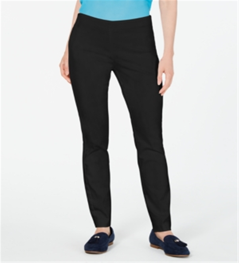 Charter Club Women's Chelsea Stretch Twill Skinny Pants Black Size 6 Petite