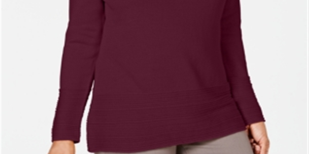 Karen Scott Women's Cotton Boat Neck Sweater Red Size XX-Large