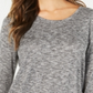 Style & Co Women's Long Sleeve Scoop Neck Top Gray Size XX-Large