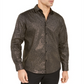 Alfani Men's Classic Fit Geometric Grid Print Shirt Black Size Small