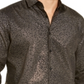 Alfani Men's Classic Fit Geometric Grid Print Shirt Black Size Small