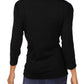 Karen Scott Women's Cotton Boat Neck Studded Top Black Size Large