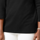 Karen Scott Women's Cotton Boat Neck Studded Top Black Size Large