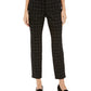 Charter Club Women's Plaid Bristol Skinny Ankle Jeans Black Size 14