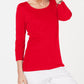 Karen Scott Women's Cotton Scoop Neck Top Red Size Petite Small